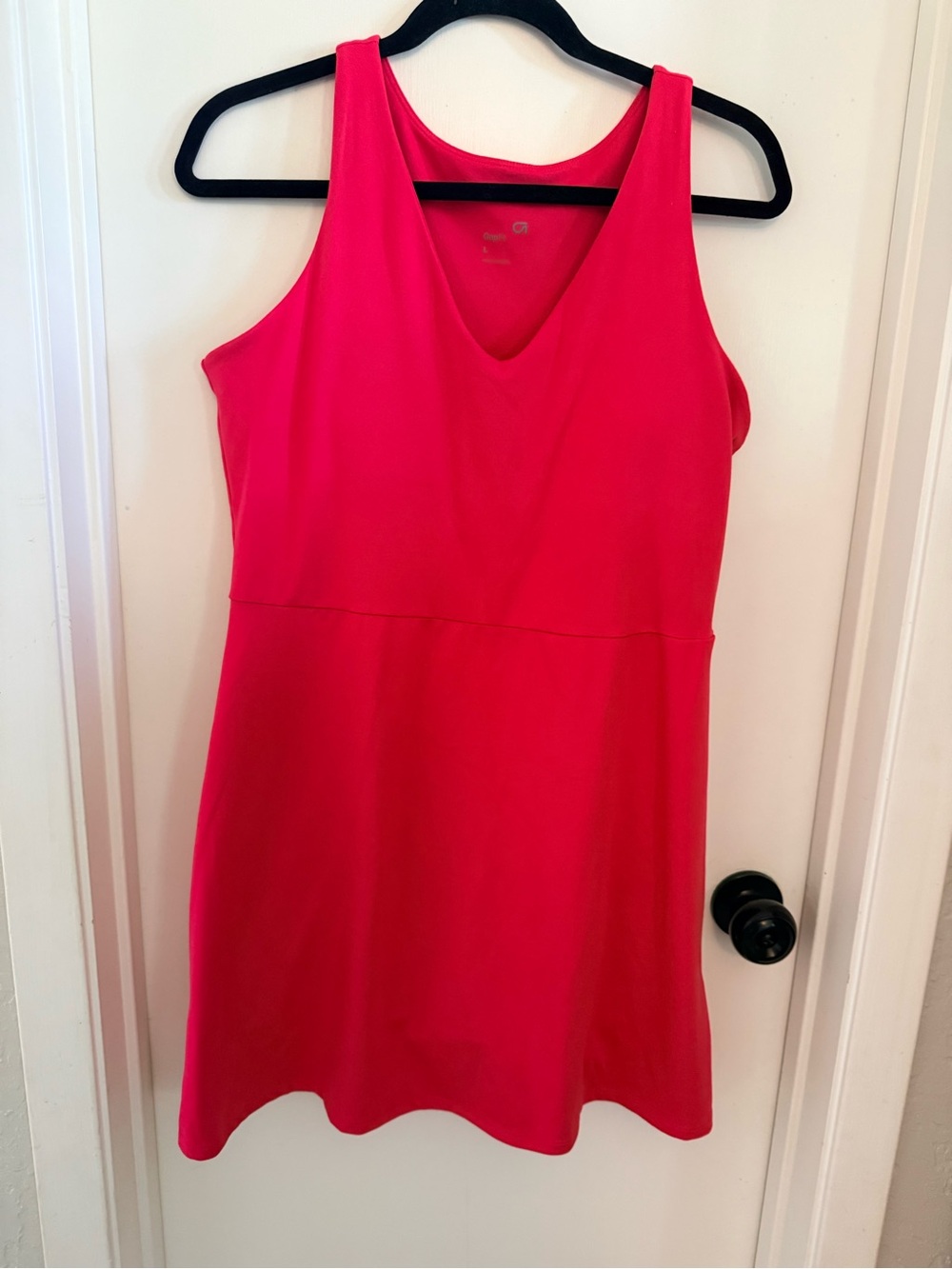 GAP Sleeveless V-Neck Dress in Hot Pink